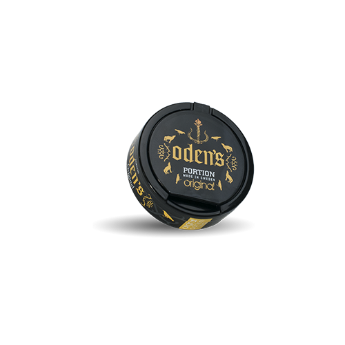 Odens Original Portion Snus with classic tobacco flavor and bergamot, 9 mg/g nicotine, traditional Swedish snus in portion format
