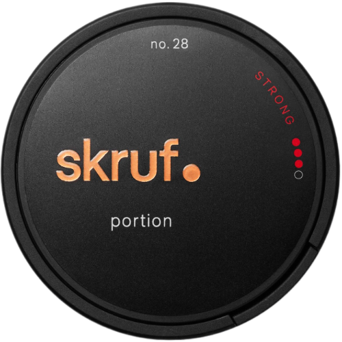 Skruf Stark Portion #3 snus, original portion, strong tobacco flavor, high nicotine strength