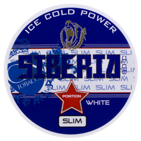 Siberia Blue Portion White Slim  strong white tobacco snus with mint flavor by Siberia