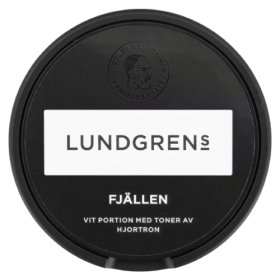 Lundgrens Fjällen White Portion snus with cloudberry and juniper flavor