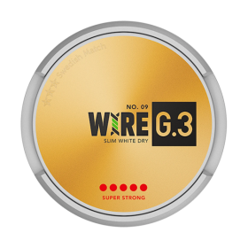 General G.3 Wire Slim White Dry snus with spicy tobacco and bergamot notes in discreet all-white slim pouches