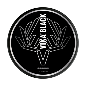 Vika Black white dry portion snus, strong nicotine pouches, bergamot and menthol flavor
